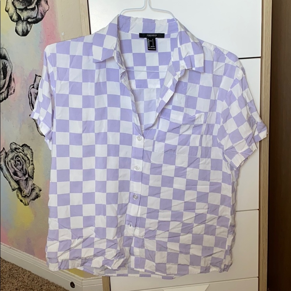 Purple Checkered Top